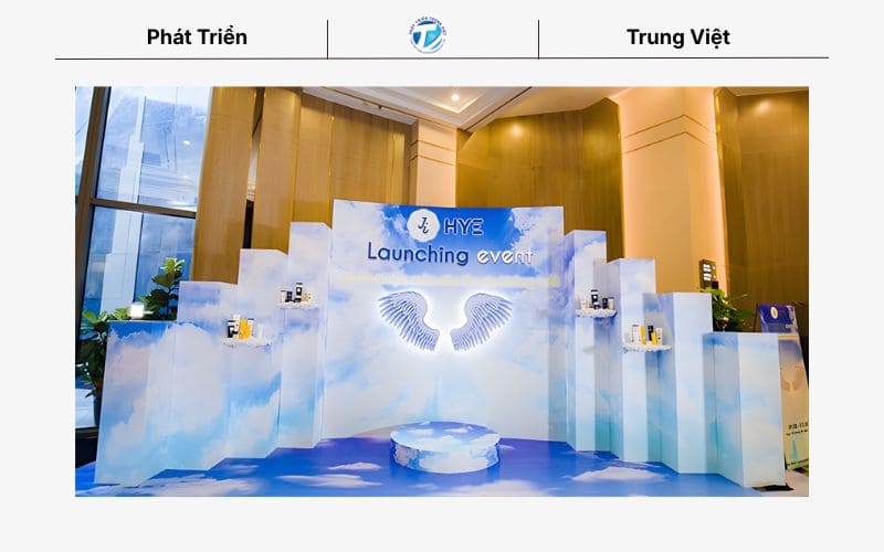 Khung check in sự kiện thiết kế 3D, đa tầng ấn tượng